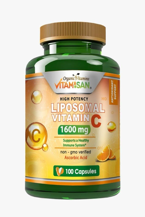 Liposomal Vitamin C 1600mg, 100 Capsules, High Absorption Ascorbic Acid for Immune Support