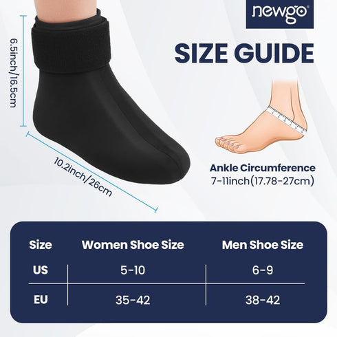 NEWGO Cold Therapy Ice Sock for Foot Pain Relief, Cold Pack Sock for Neuropathy, Chemo, Plantar Fasciitis, Edema,