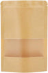 Resealable Brown Paper Stand Up Pouches with Window, 50Pcs 5.5"x7.8" Zip Lock Coffee Packaging, Kraft Candy Bags for