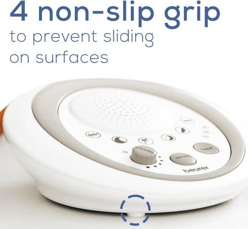 WN50 Beurer White Noise Machine, Sound Asleep for Home, Office, Baby Non-Looping Soothing for Relaxation & Portable