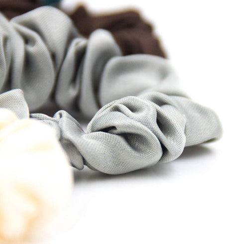 Set of 24Pcs Satin Hair Scrunchies, Rubber Bands, Elastic Hair Ties Ponytail Holder, Mix Colors