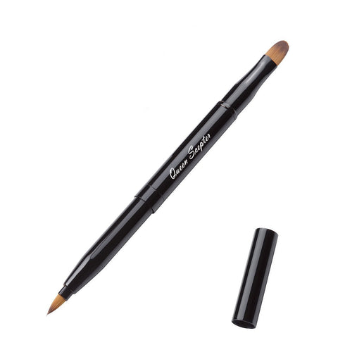 Retractable Lip Brush Concealer Makeup Dual End Travel Size Lipstick Brush with Cap