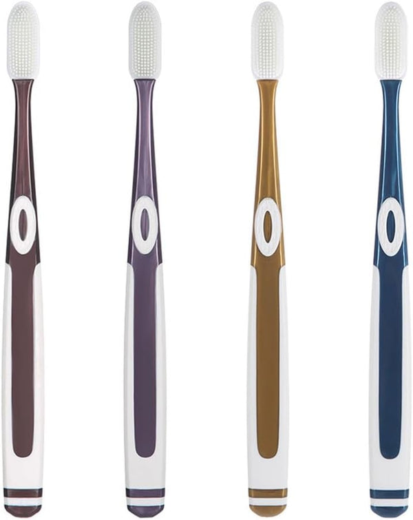 Beaupretty 4PCS Silicone Toothbrush - Manual Toothbrushes, Travel Toothbrush Replacement Heads, Ideal for Sensitive