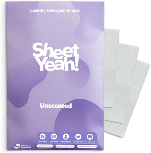 Washer Sheets - Unscented Laundry Detergent Sheets, 20 Sheets (40 Standard Loads)