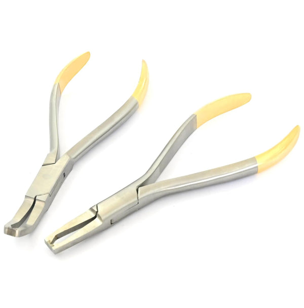 Set of 2 Dental Orthodontic Bracket Remover Pliers Straight & Curved - Stainless Steel Braces Removal Tool Kit - Bracket Remover for Braces - Braces Removal Kit - Orthodontic Tools