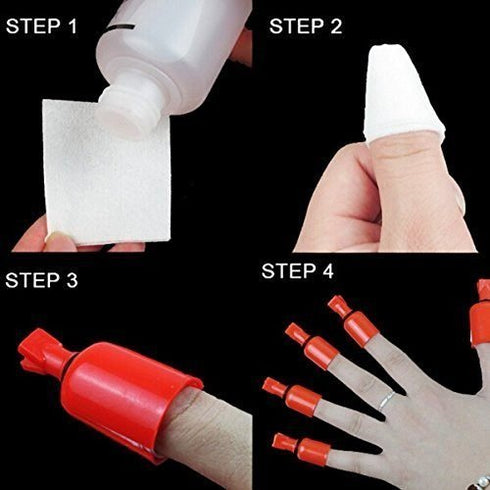 HIGHROCK 10Pcs Acrylic Nail Art Polish Remover Wrap Cleaner, Superior Clip Caps (Purple)
