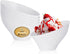 R-kay 6 Pack Angled White Plastic Serving Bowls, 6 Oz, Heavy Duty Disposable Bowls for Events
