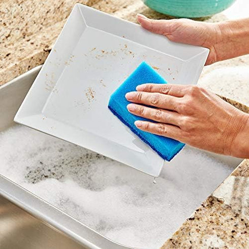 Pack 3 Count (Pack 8)) Brillo Estracell Sponges, Premium Long Lasting, Kitchen & Bathroom with Wedge Edge Variety