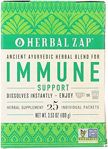 Herbal Zap Immune Support Ayurvedic Herbal Supplement, 1 Box of 25 Packets