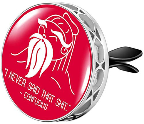 Wild Essentials Confucius Didn’t Say That Essential Oil Car Vent Diffuser, Stainless Steel Locket Pendant