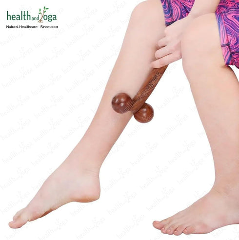 SoulGenie HealthAndYoga NatureSooth Wooden Massage Roller Wood Therapy Massage Tools Handheld Calf and Leg Massager