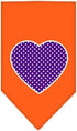 Mirage Pet Products Large Purple Swiss Dot Heart Screen Print Bandana, Navy Blue