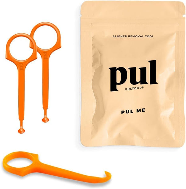 Clear Aligner Removal PUL Tool for Invisalign, Compatible with Removable Braces, Hygienic, Durable, Compact, Orange