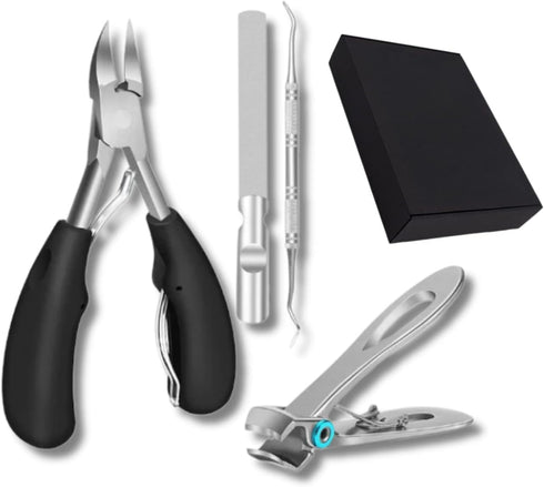 Toenail and Fingernail Clippers Set | Large Toenail Clippers for Ingrown or Thick Nails | Stainless Steel Nail Clippers