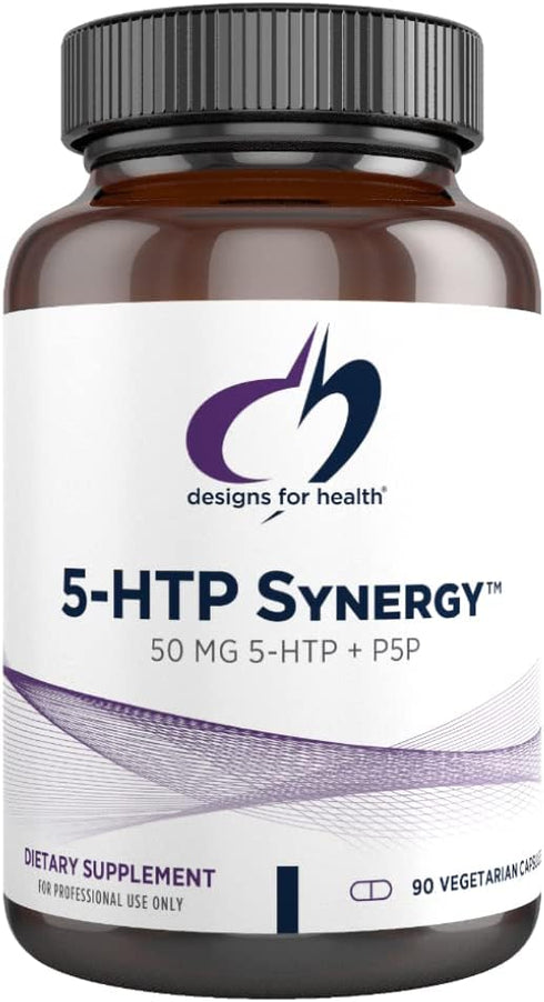 Designs for Health 5-HTP 50mg with Vitamin B6 (P-5-P) - 90 Capsules for Healthy Mood + Appetite