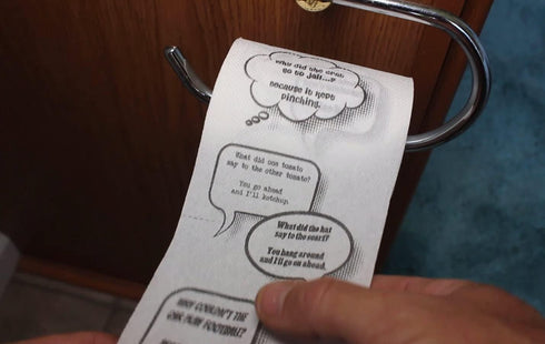 Funny Toilet Paper with Printed Jokes & Riddles, 85 Ft Quilted Toilet Roll, Fun Gifts for Women, Perfect Prank Gifts