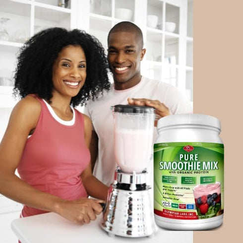 Olympian Labs Pure Smoothie Mix, Pea Protein Powder with Probiotics, Vitamins, Minerals, CLA, & Flax Seed