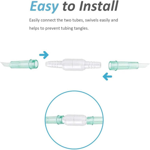 5PCS Oxygen Tubing Swivel Connector Supply, 360 Degree Swivel for Home Oxygen Concentrator Accessories