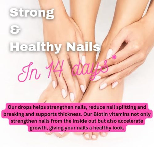 Liquid Collagen with Hyaluronic Acid & Biotin, Skin Hydration, Hair Growth, Nail Strength Supplement - Drop form
