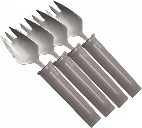 Rehabilitation Advantage Swivel Spork Utensil Set of 4, Angled Eating Utensils with