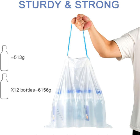 Charmount 4 Gallon Trash Bag, Drawstring Small Trash Bags for Bathroom, Kitchen, Office, 120 Count