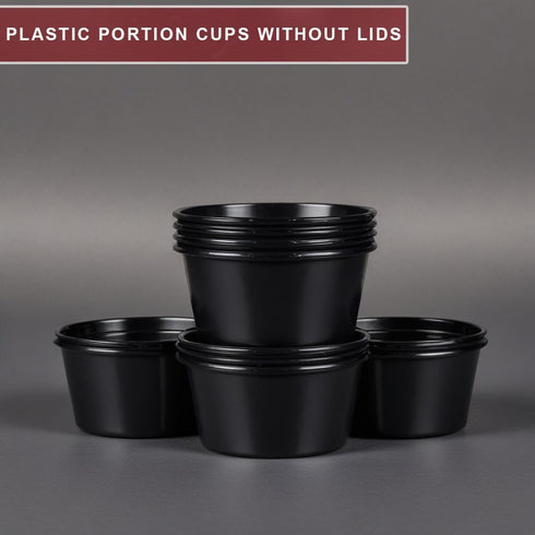 50 Pack 4oz Portion Cups, Disposable Plastic Containers, Tiny Dipping Shot Bowls for Food Serving & Snacks