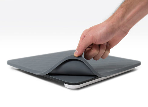 Greater Goods Digital Bathroom Scale with Textured Silicone Cover, Designed in St. Louis, Gray