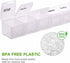 Partsmojo 7 Pill Organizer Daily Case US Stock Weekly Portable Extra Large Day Box Clear