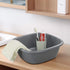 Idomy 4-Pack 8 Idotry Baby Small Wash Basin, Gray Plastic Square Dish Pan, Quart