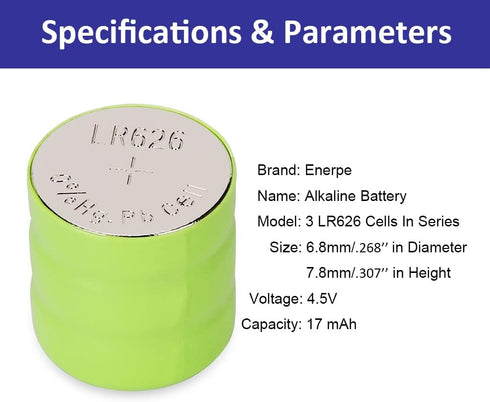 10-Pack 3AG4 / 3LR626 / 3x377 Replacement Batteries, 4.5V for Laser Training Cartridges