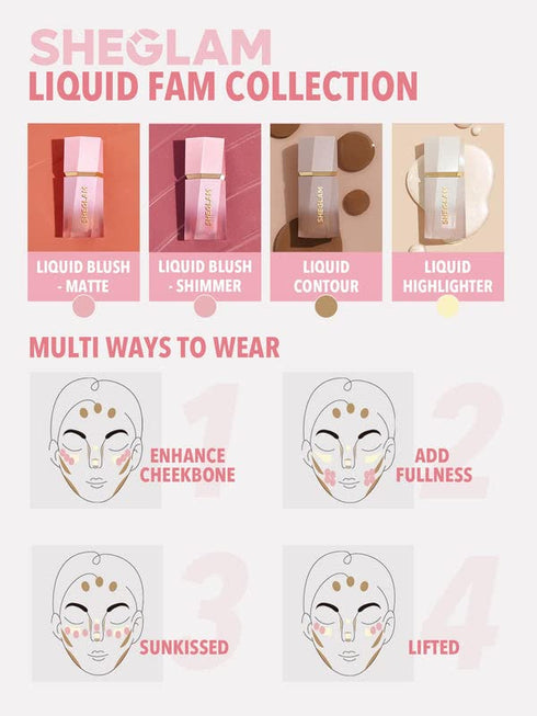SHEGLAM Color Bloom Liquid Blush Makeup for Cheeks, Matte Finish - Love Cake