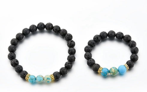 MYSTIQS Set Kids and Adult Matching Lava Rock Beaded Bracelets Essential Oil Diffuser for Aromatherapy Ideal