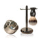 Premium Shaving Brush Kit - 3 in 1 Set for Men with Badger Synthetic Hair Brush, Stainless Steel Soap Bowl, Safety