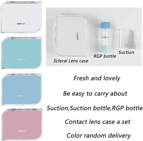 Scleral Lens Case with Remover and Inserter Kit, Portable Contact Lens Care Storage Container Box