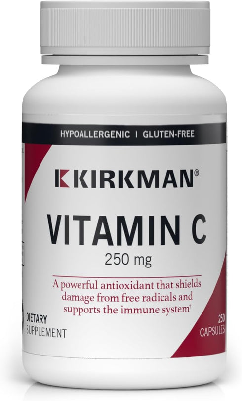 Kirkman Vitamin C 250 mg, Hypoallergenic, 250 Capsules