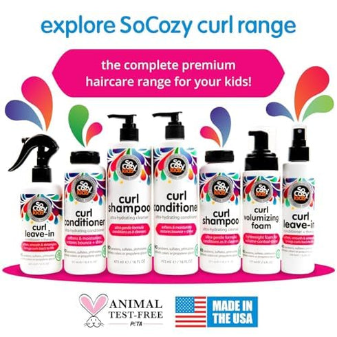 So Cozy Leave In Conditioner Spray (8 Fl Oz), Paraben-Free Detangler for Kids' Curly Hair