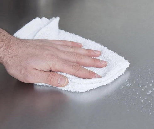 Premium White Terry Bar Mop Towels - 100% Cotton Cleaning Rags, 14x17 Inch for Home, Restaurant, and Commercial Use