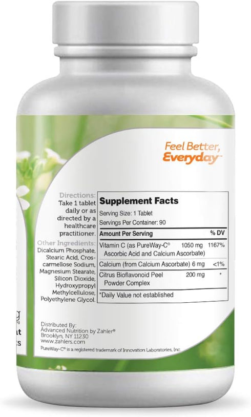 Zahler Pureway C 1000mg, Advanced Vitamin C Supplement, Certified Kosher, 90 Tablets… (90 Count (Pack of 1))