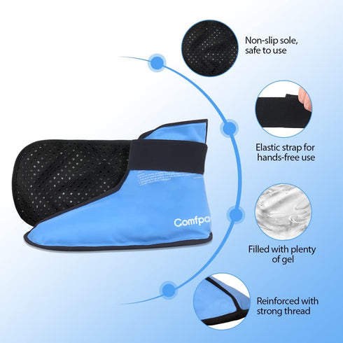 XL Foot Ice Pack Wrap for Plantar Fasciitis, Ankle Ice Boot for Post Surgery, Hot Cold Therapy Relief