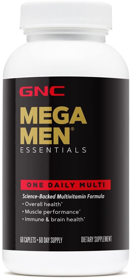 GNC Mega Men Essentials One Daily Multivitamin, 60 Count | Supports Overall Health and Muscle Performance