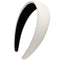 LONEEDY Padded Leather Hard Headband for Women, 1.7 Inch, White