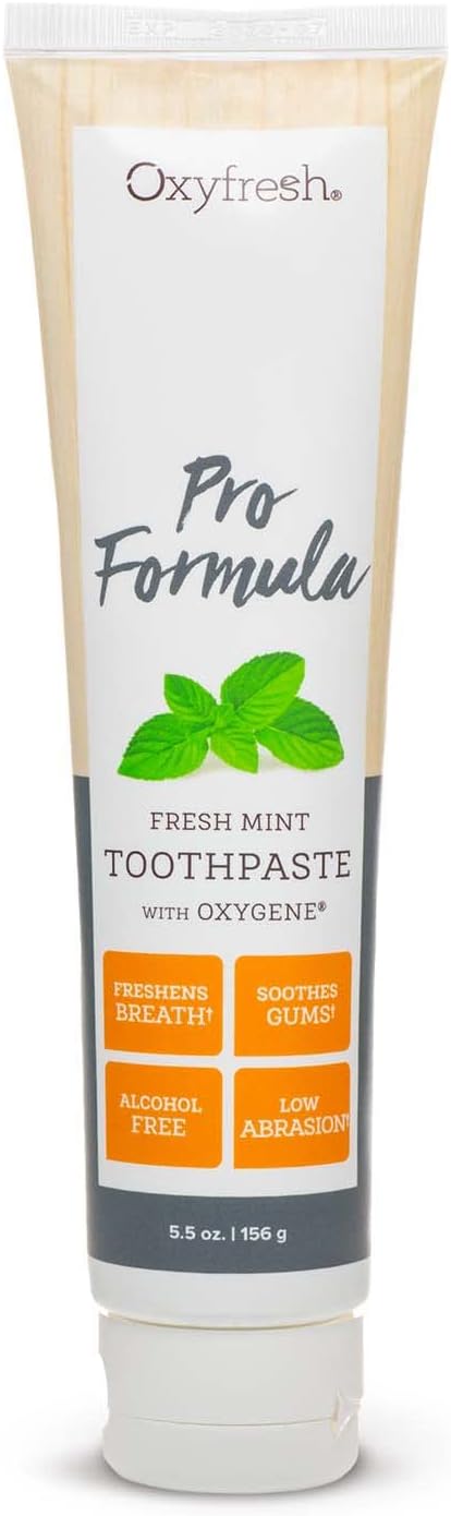 Oxyfresh Pro Formula Fresh Mint Toothpaste – Gentle Low Abrasion, Cosmetic Fluoride Free, 5.5 oz.