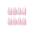 MISUD Medium Length Fake Nails - Pink Glossy Glue on Full Cover Ballerina Artificial Nails, 24pcs