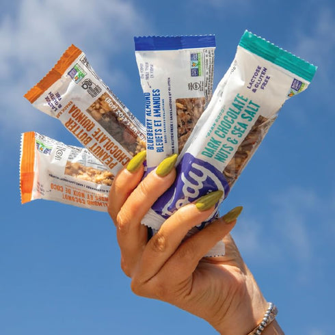 Fody Foods Vegan Protein Nut Bars, 3g Protein Snack Bar, Low FODMAP Certified, Blueberry Almond Bars, 12 Count