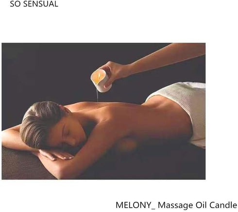 MELONY Soy Massage Oil Candle - Horeysuckle Galbanum, 2.82 OZ / 80G - Perfect Intensive Skin Treatment Candle with
