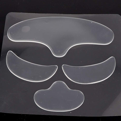 ZJchao Wrinkle Patches, 4Pcs Anti Wrinkle Silicone Patch Pad, Reusable Forehead Eye Face Chin Patch for Women