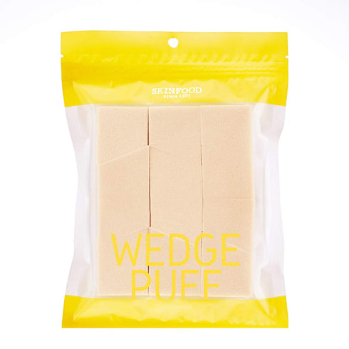 SKINFOOD Wedge Puff Sponges - Jumbo Size 12pcs, Multi-Purpose Makeup Blender for Foundation & Concealer
