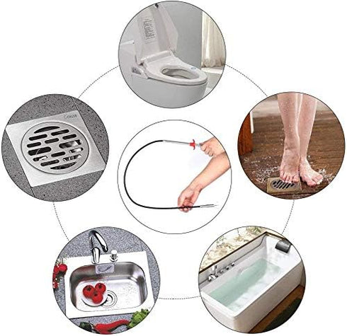 Drain Snake Clog Remover, Flexible Grabber Claw Pick Up Reacher for Toilet, Sewer, Shower, Kitchen, Bathroom Cleaning