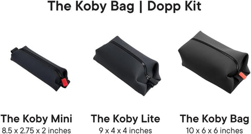 TOOLETRIES The Koby Mini Dopp Kit - Silicone Toiletry Organizer, Bathroom Travel Bag, Heavy-Duty Zipper, Leak