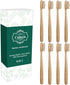 Bamboo Toothbrush with Medium Boar Bristles, Natural Toothbrush, Environmentally Friendly (8 Pieces)
